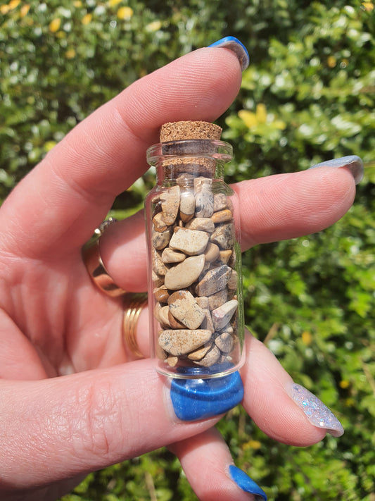 Picture Jasper Crystal Chip Bottle