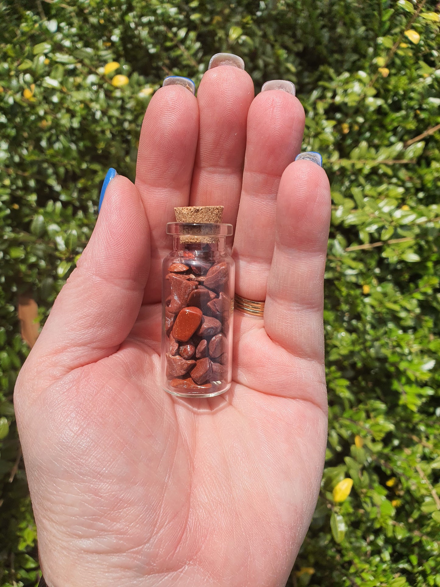 Red Jasper Crystal Chip Bottle