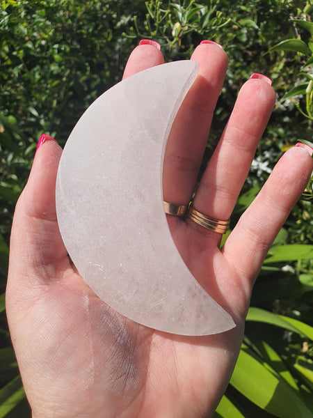 Selenite Charging Moon Plate Small