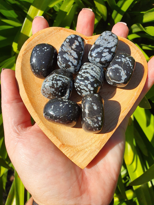 Snowflake Obsidian Tumbled Stones