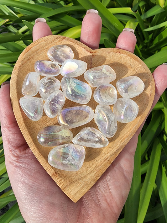 Rainbow Aura Tumbled Stones Small