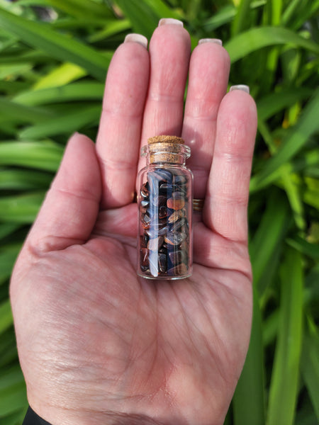 Red Tigers Eye Crystal Chip Bottle