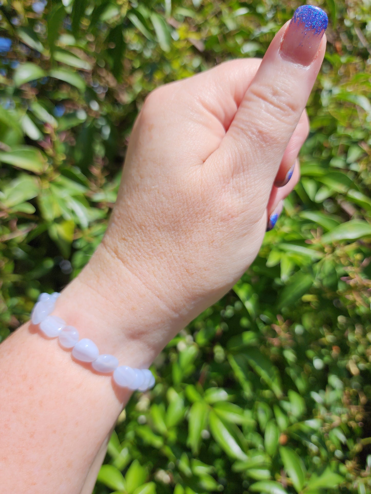 Blue Lace Agate | Nugget Bead Bracelet