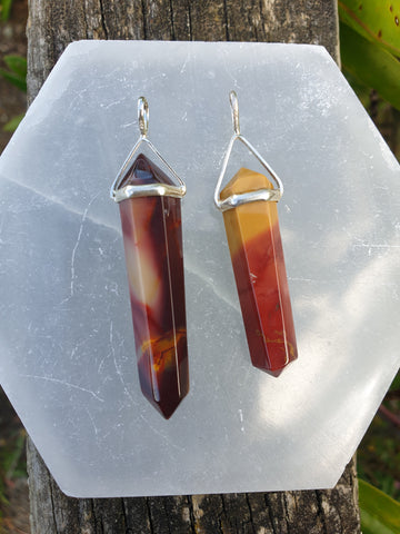 Mookaite Jasper | Sterling Silver Double Terminated Point Pendant