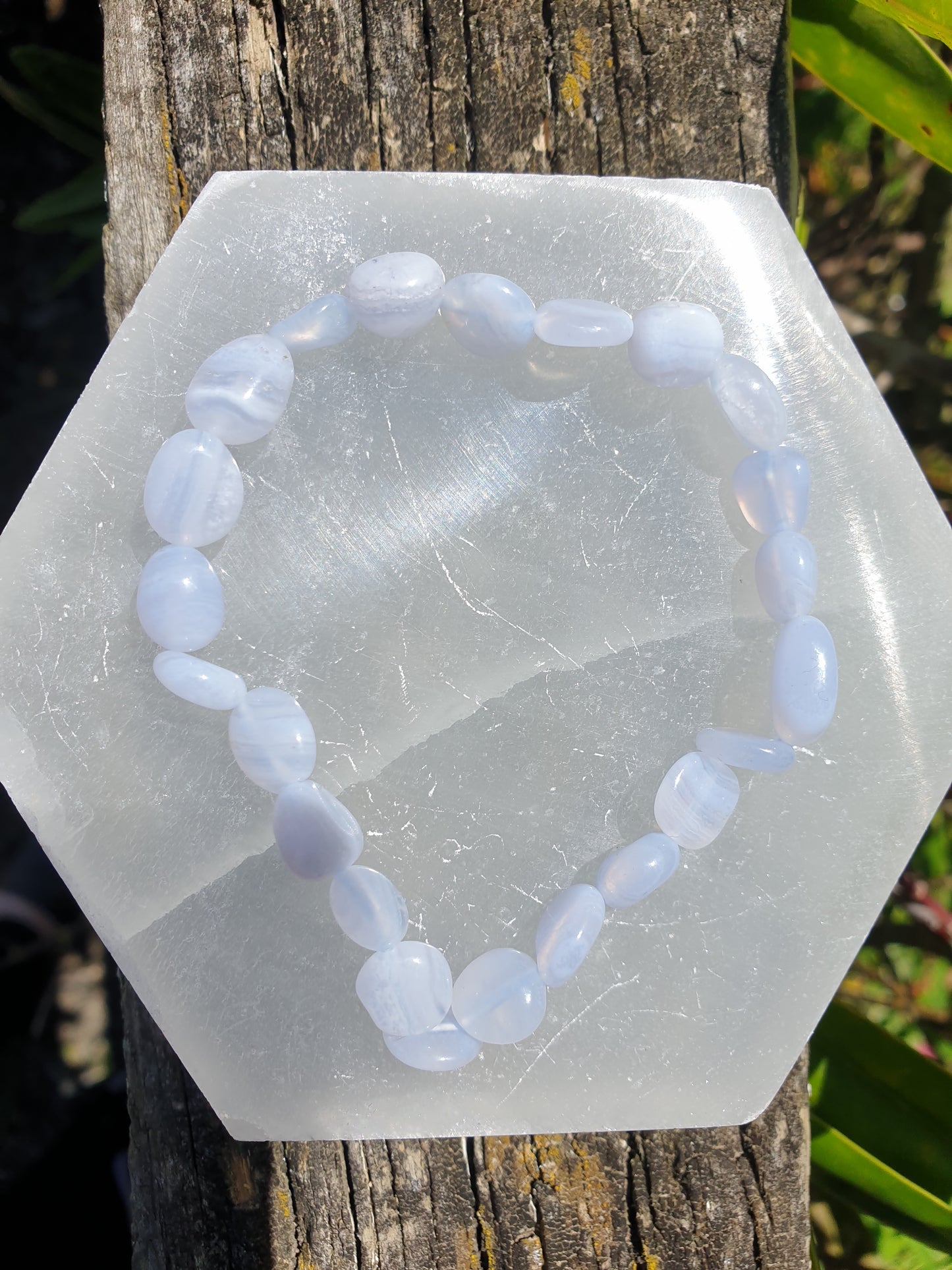 Blue Lace Agate | Nugget Bead Bracelet