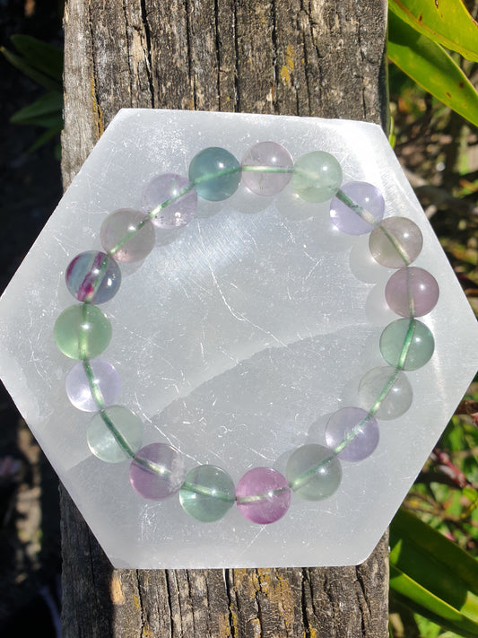 Rainbow Fluorite | Bead Bracelet