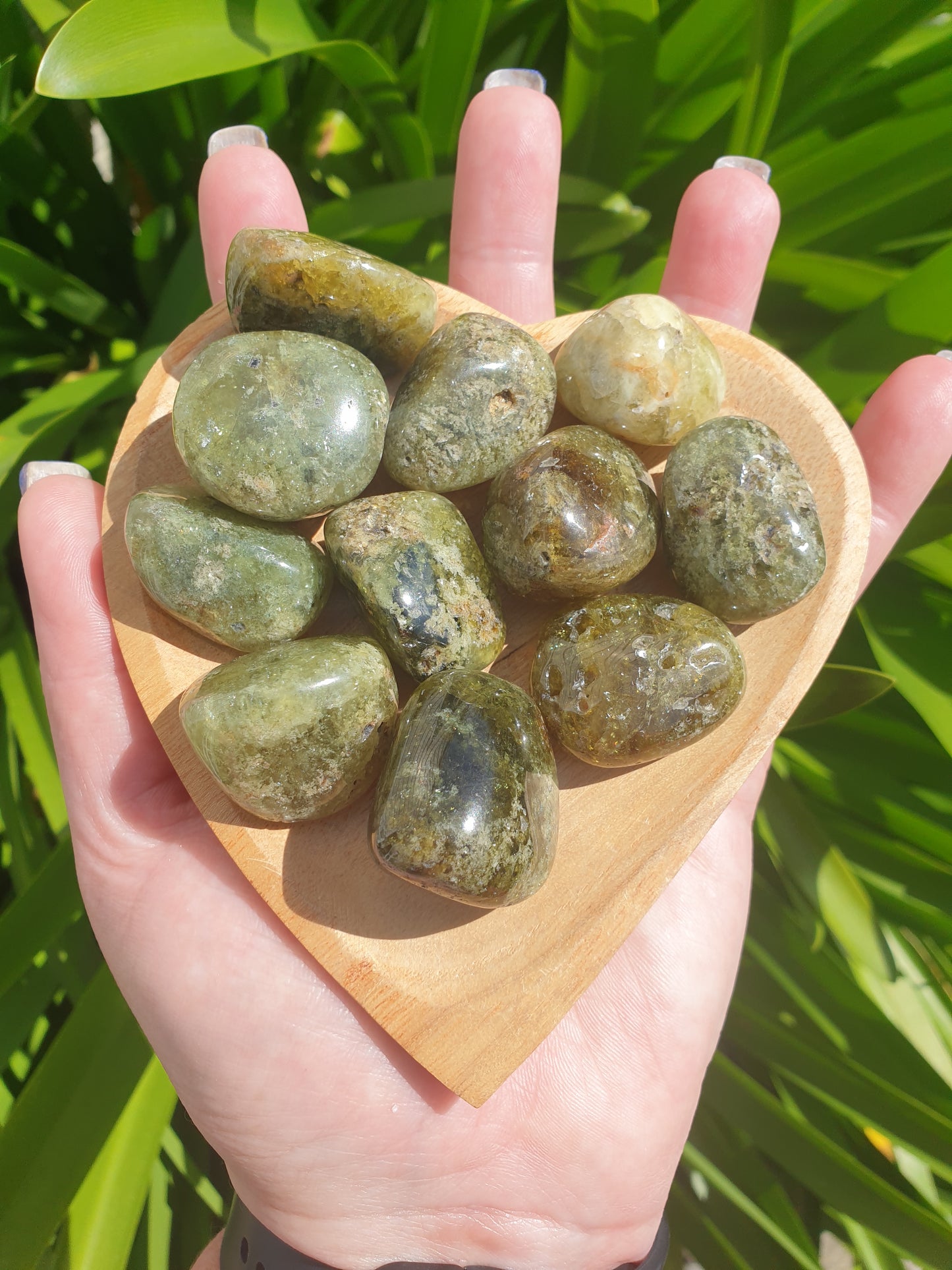 Green Garnet Tumbled Stone