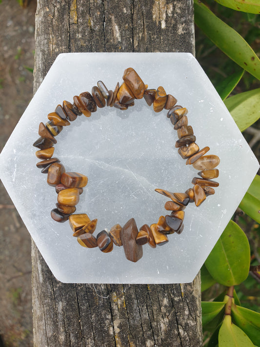 Tigers Eye Crystal Chip Bracelet