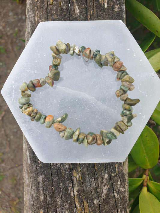 Rainforest Jasper Crystal Chip Bracelet