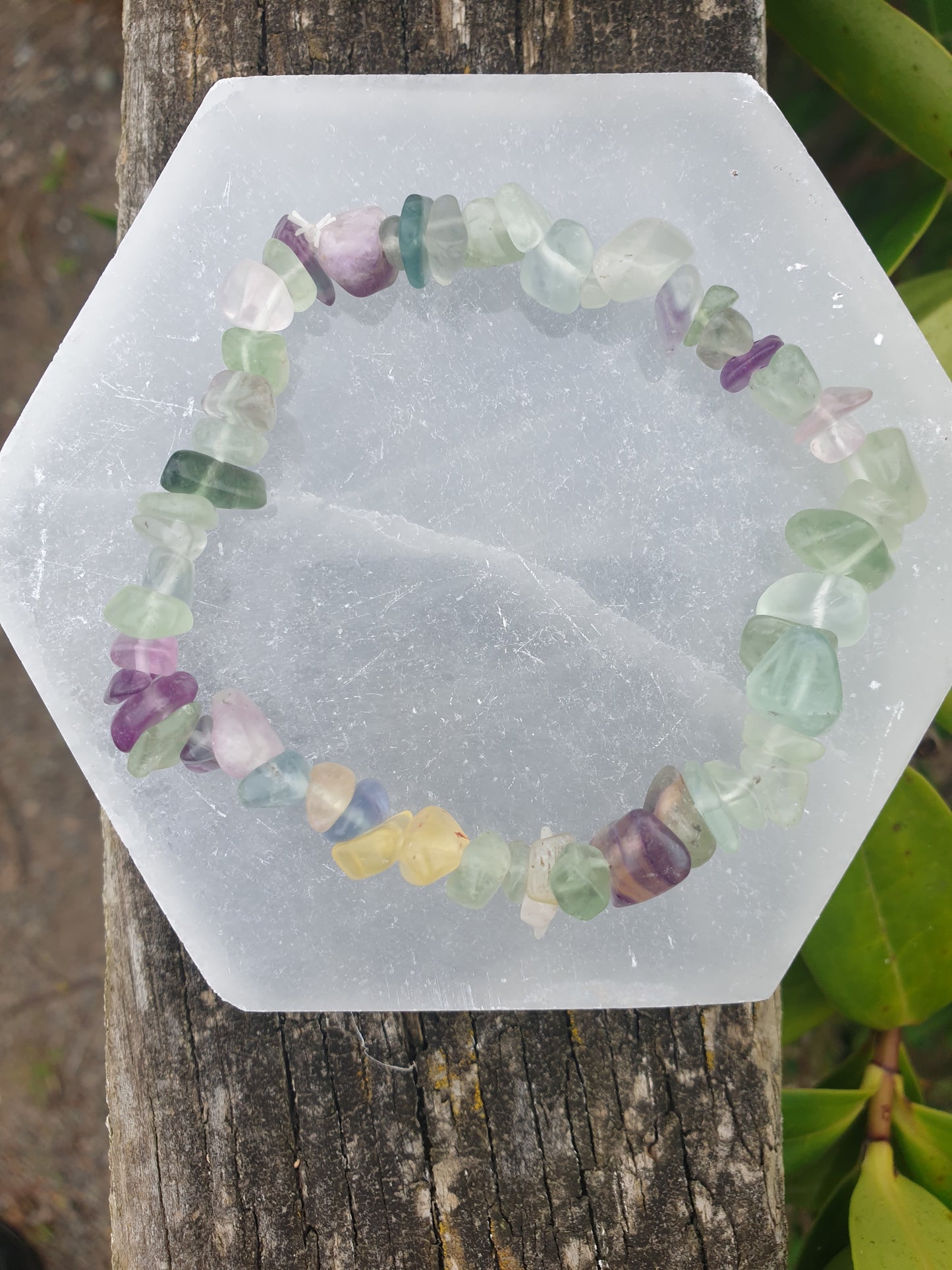 Fluorite Crystal Chip Bracelet