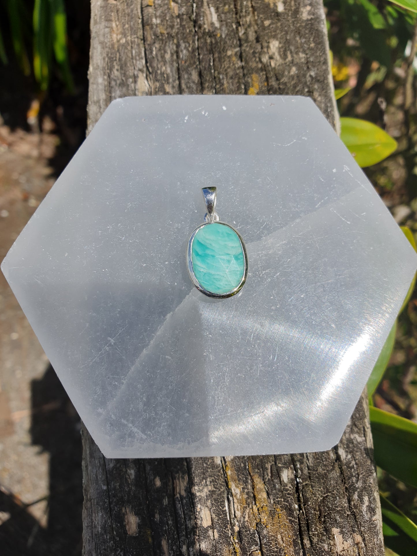 Amazonite | Faceted Sterling Silver Pendant C