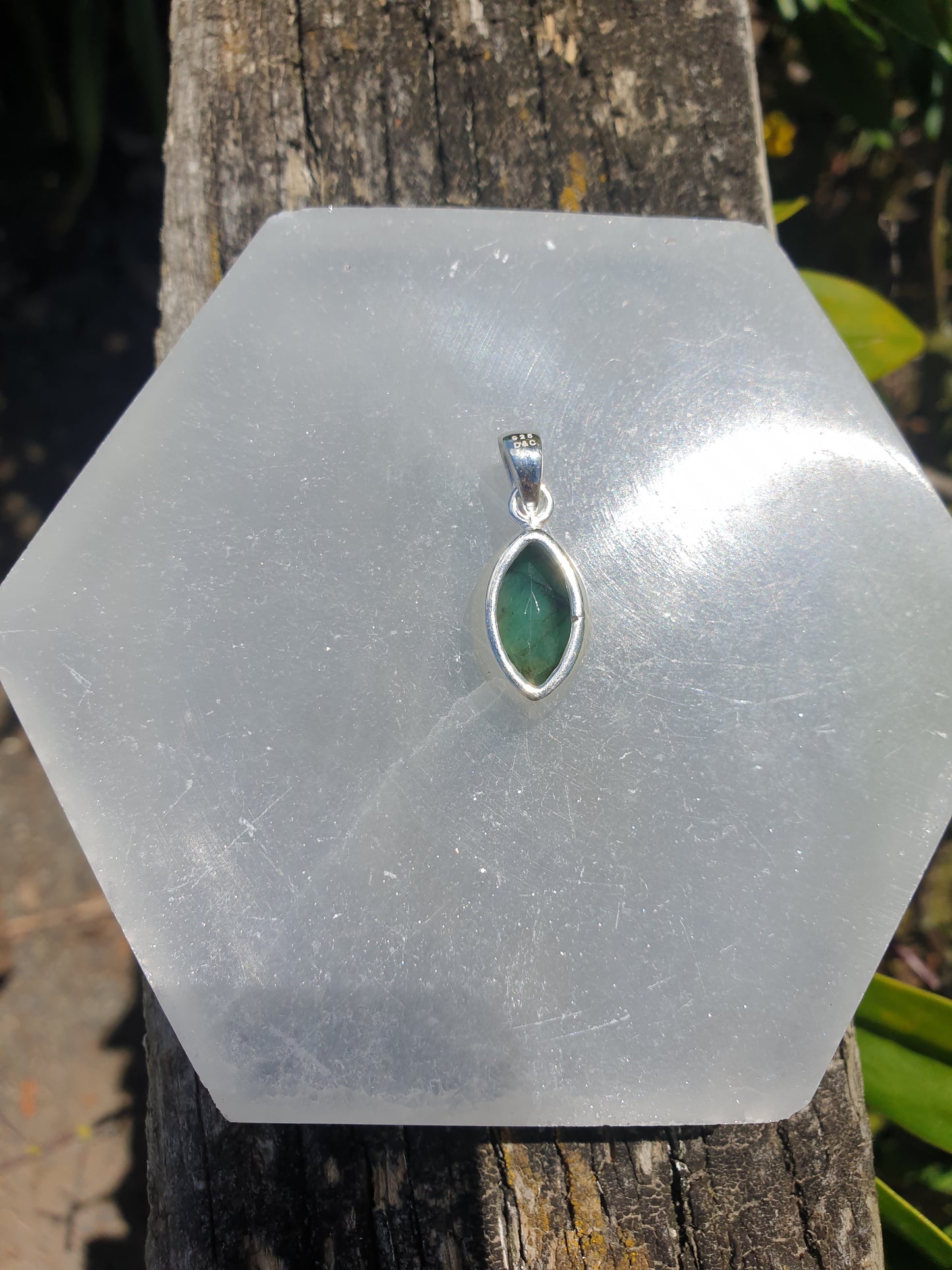 Emerald | Faceted Sterling Silver Pendant D