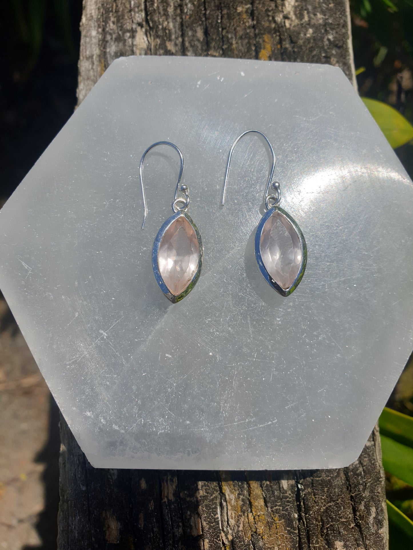 Rose Quartz | Sterling Silver Earrings A