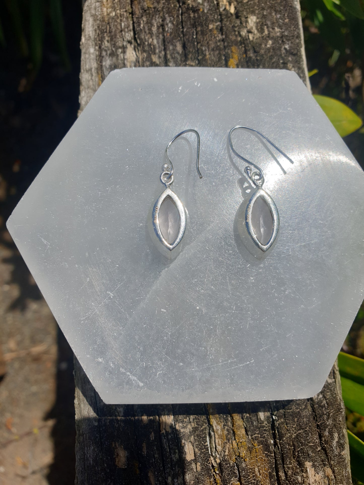 Rose Quartz | Sterling Silver Earrings A