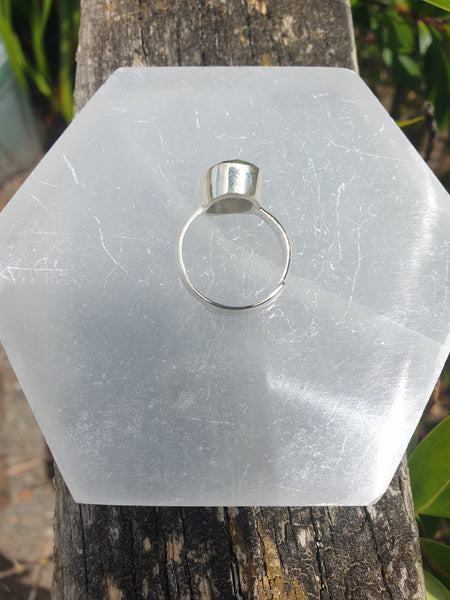 Labradorite | Rose Cut Sterling Silver Adjustable Ring B