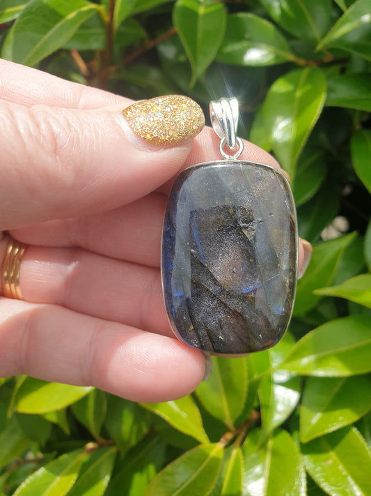 Labradorite | Polished Sterling Silver Pendant H