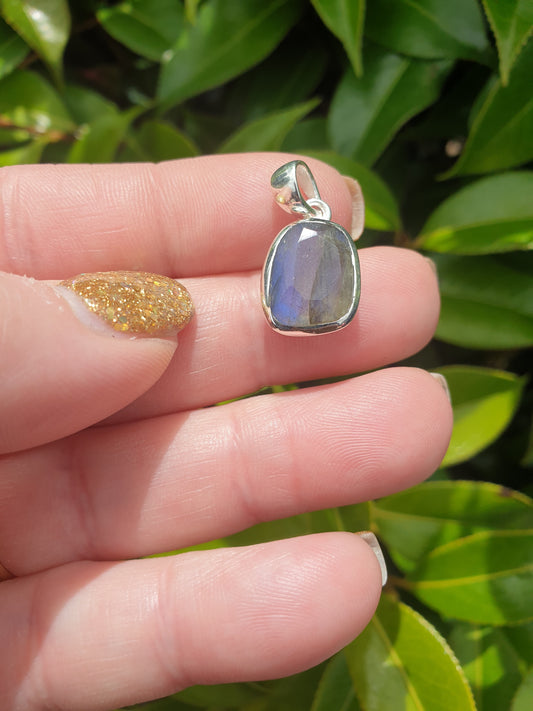 Labradorite | Rose Cut Sterling Silver Pendant A