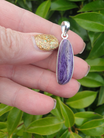 Charoite | Polished Sterling Silver Pendant A