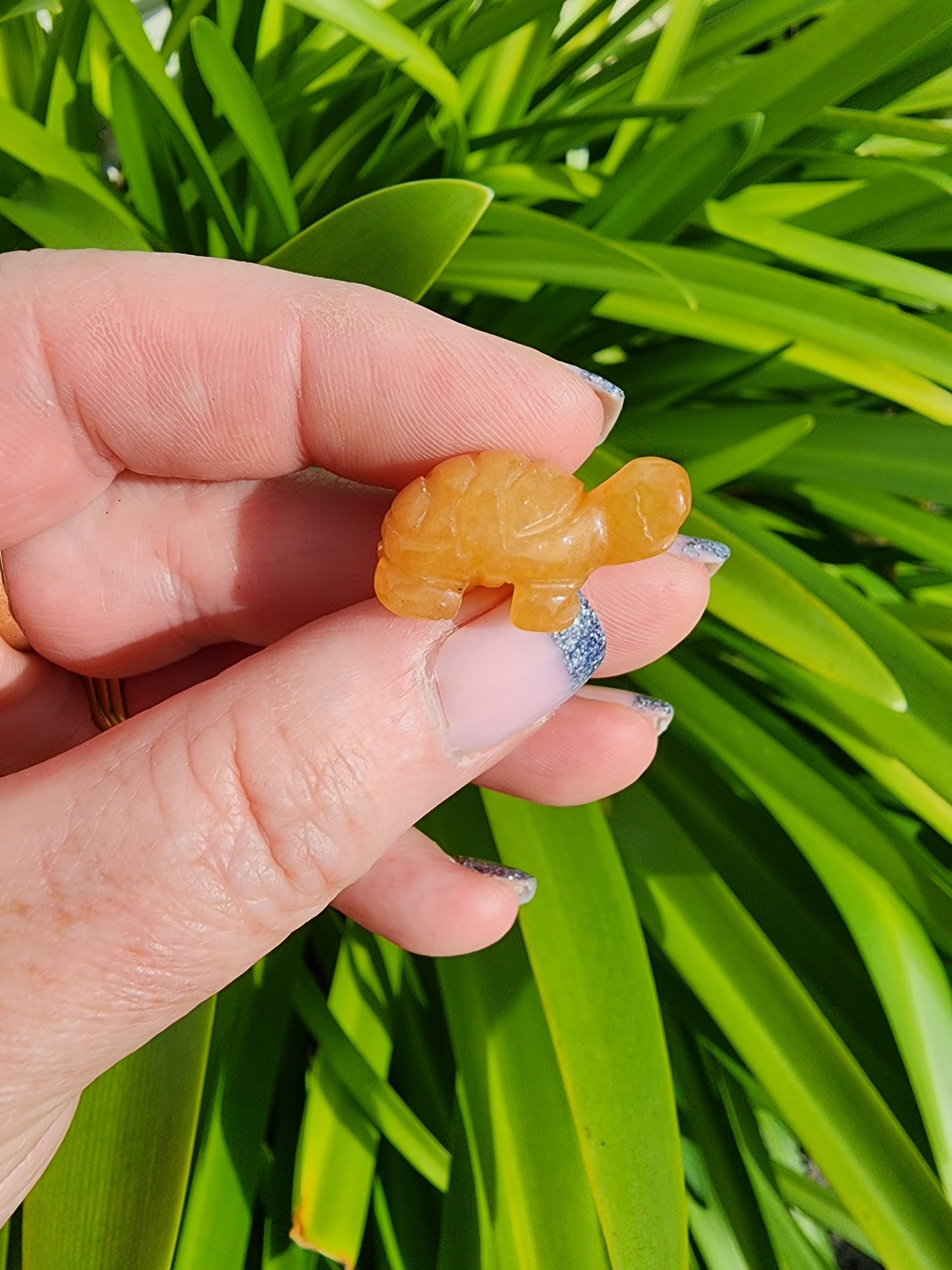 Orange Aventurine Mini Land Turtle