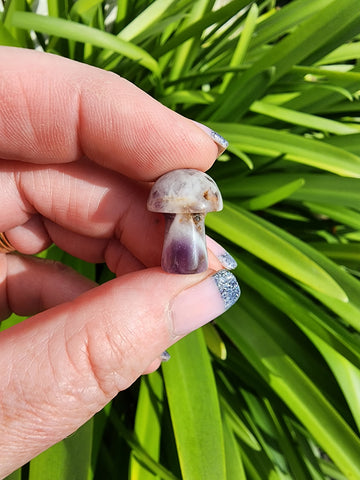Chevron Amethyst Mini Mushroom