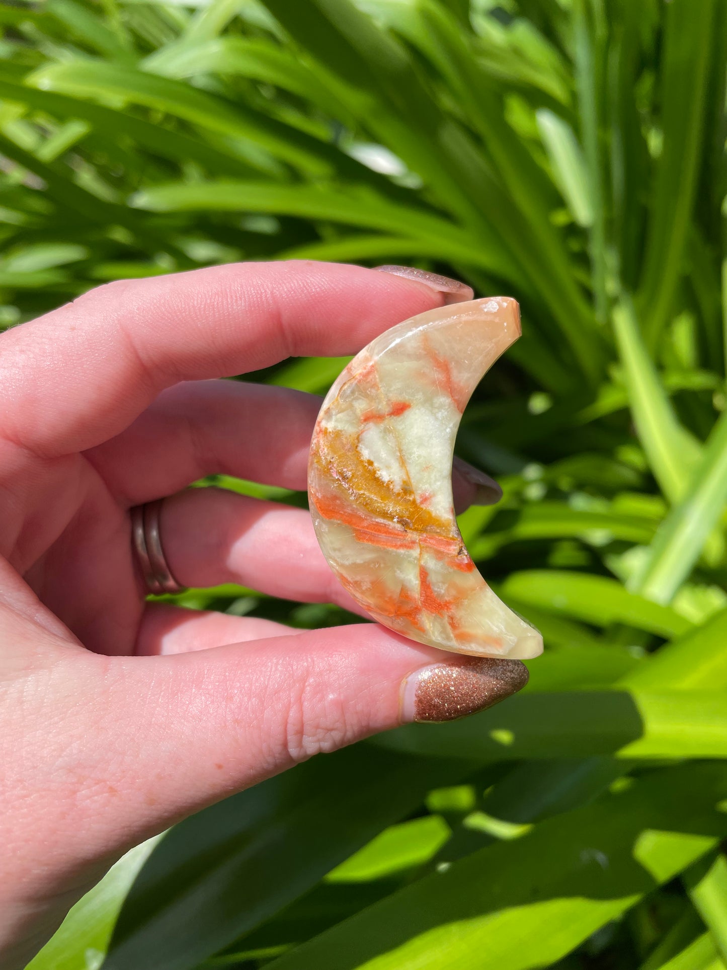 Banded Calcite Moon Small B