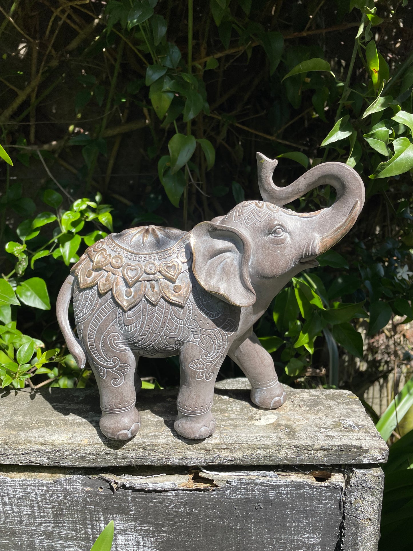 Light Grey & Gold Elephant