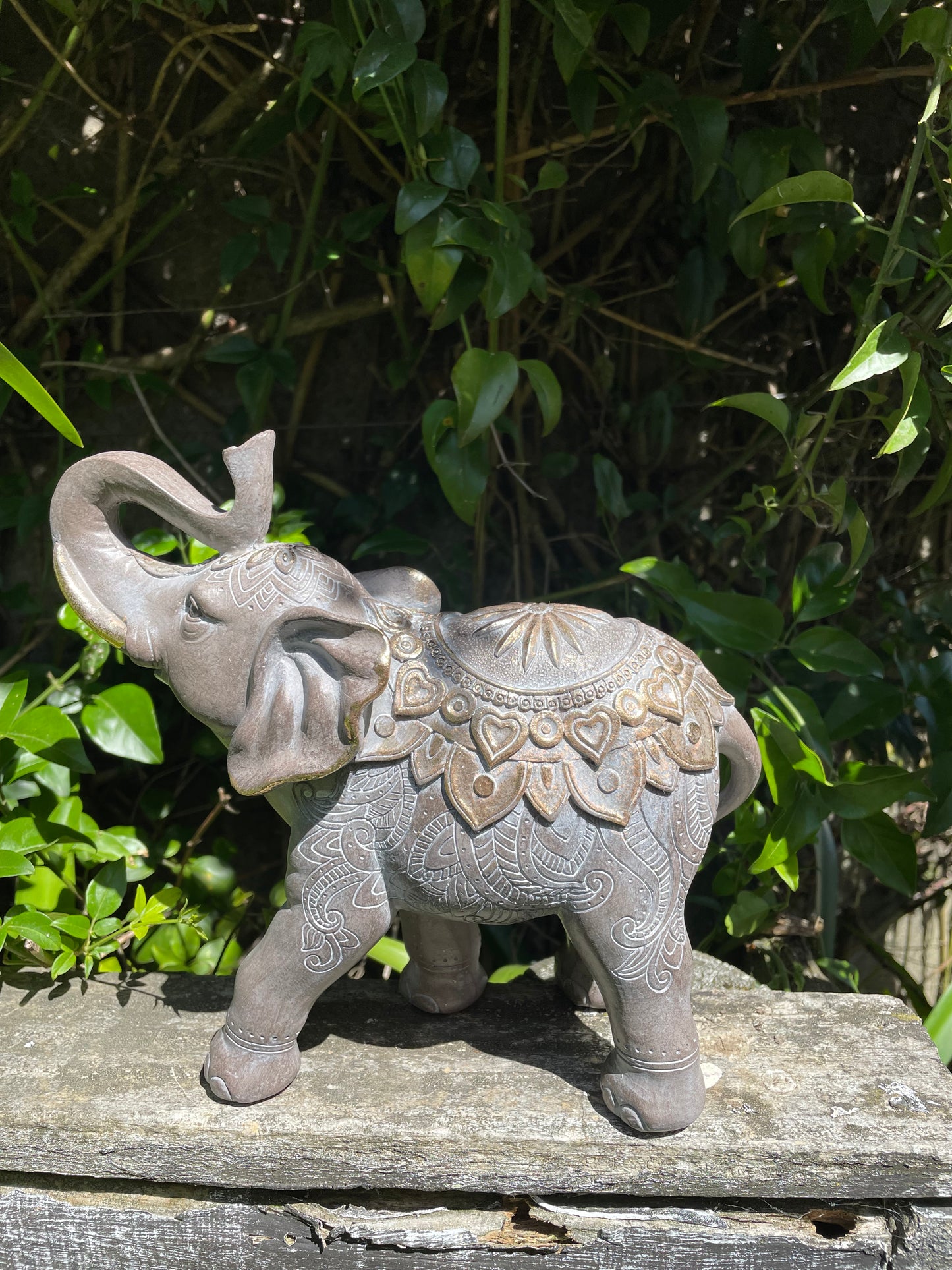 Light Grey & Gold Elephant