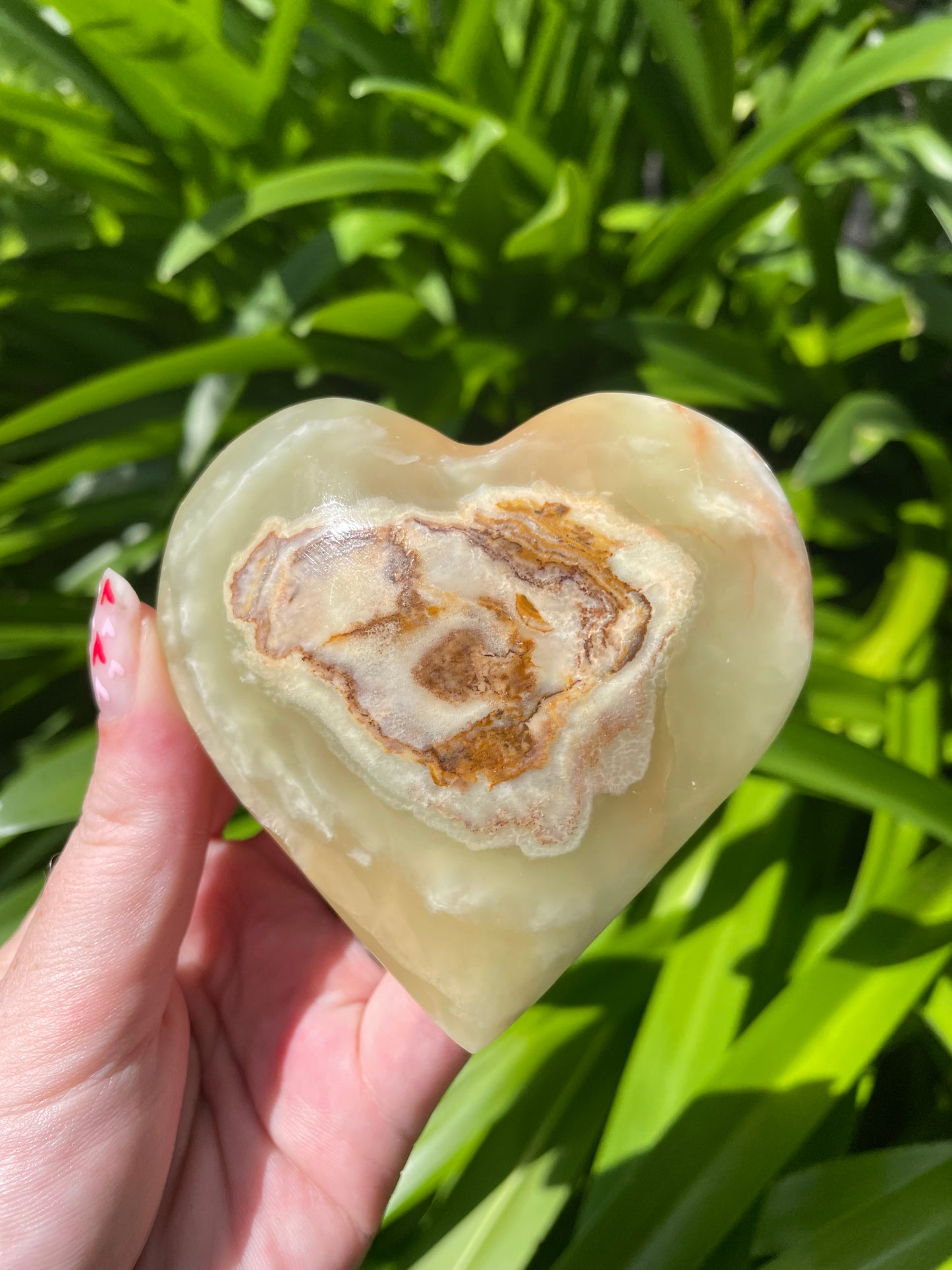 Banded Calcite Medium Heart B