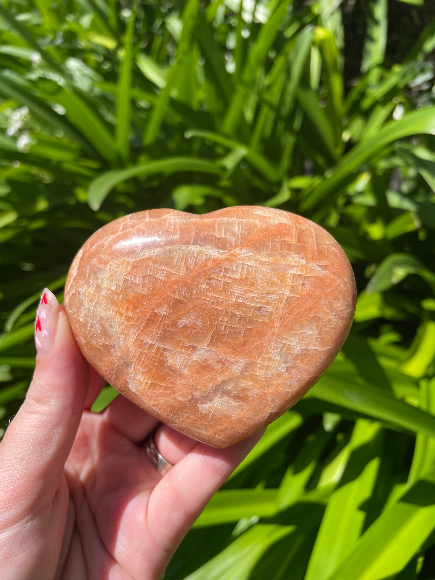 Peach Moonstone Heart B