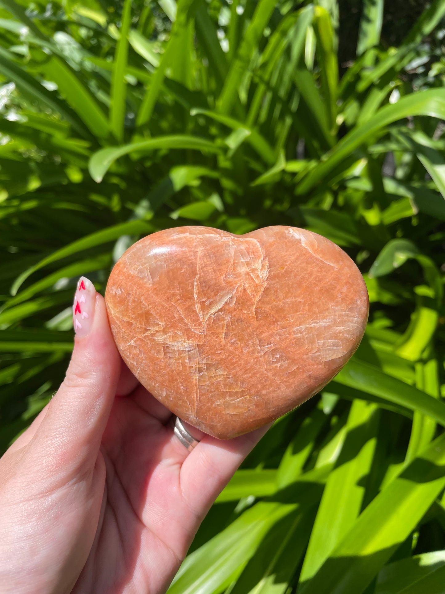 Peach Moonstone Heart B