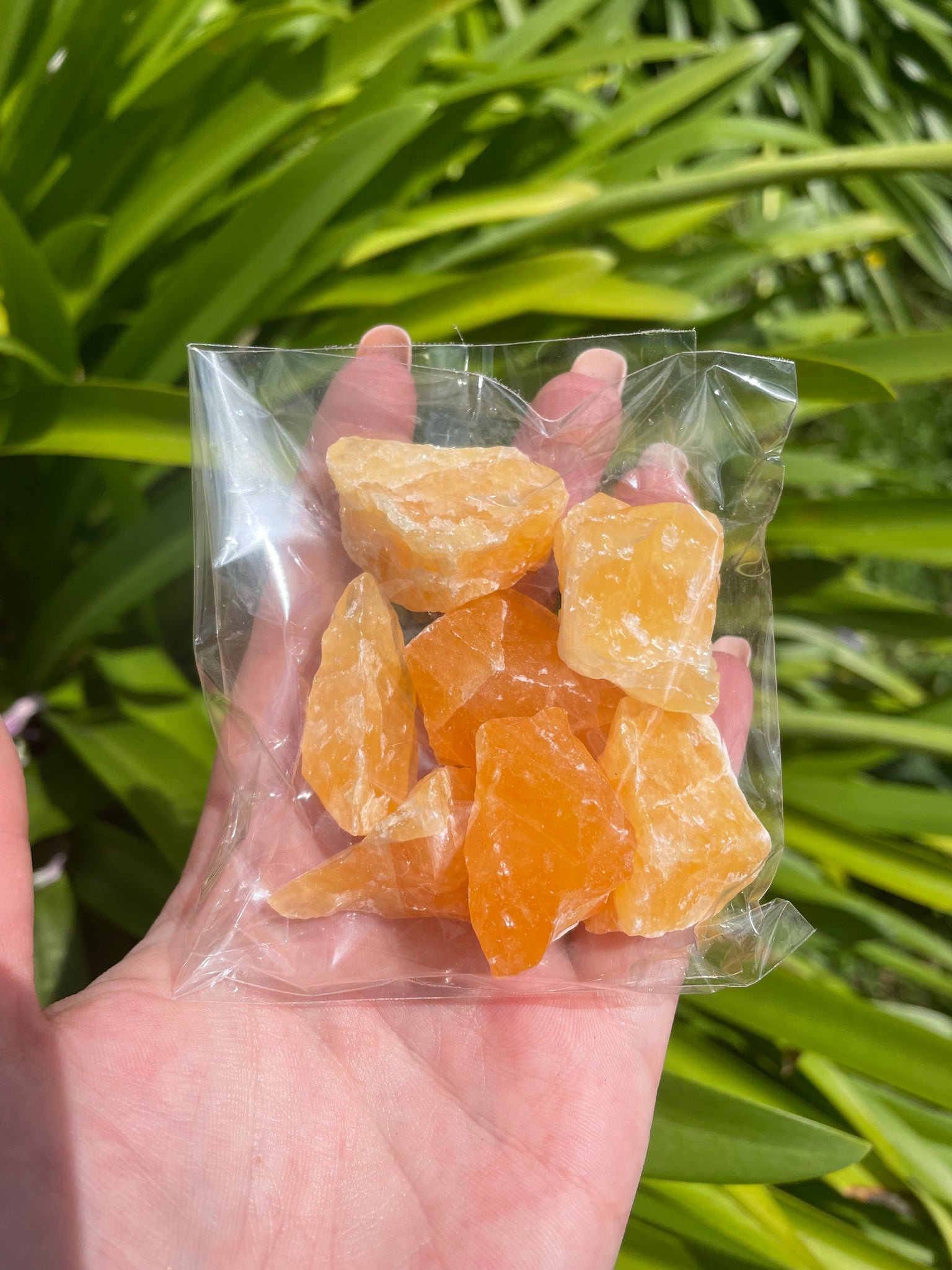 Orange Calcite Rough 100g Bag