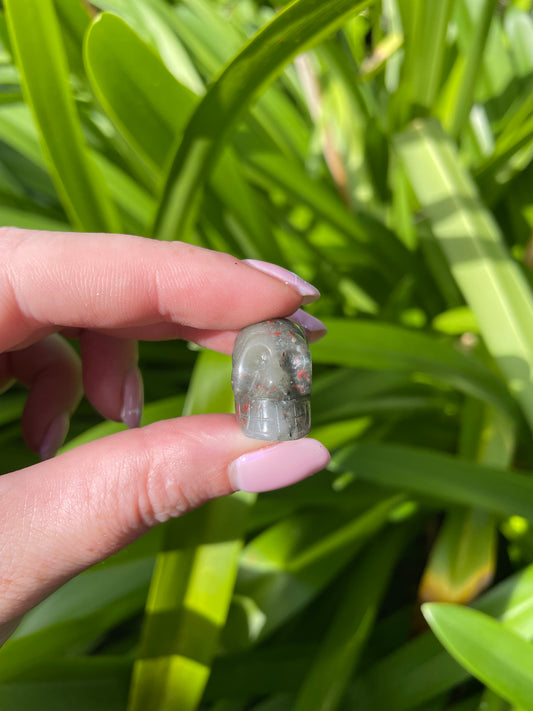 African Bloodstone Mini Skull