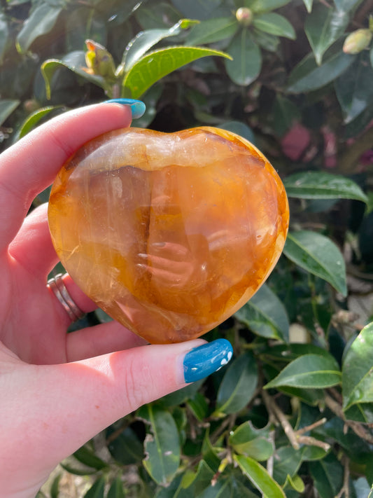 Golden Healer Quartz Heart Large A