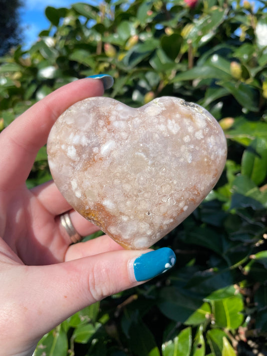 Flower Agate Heart D