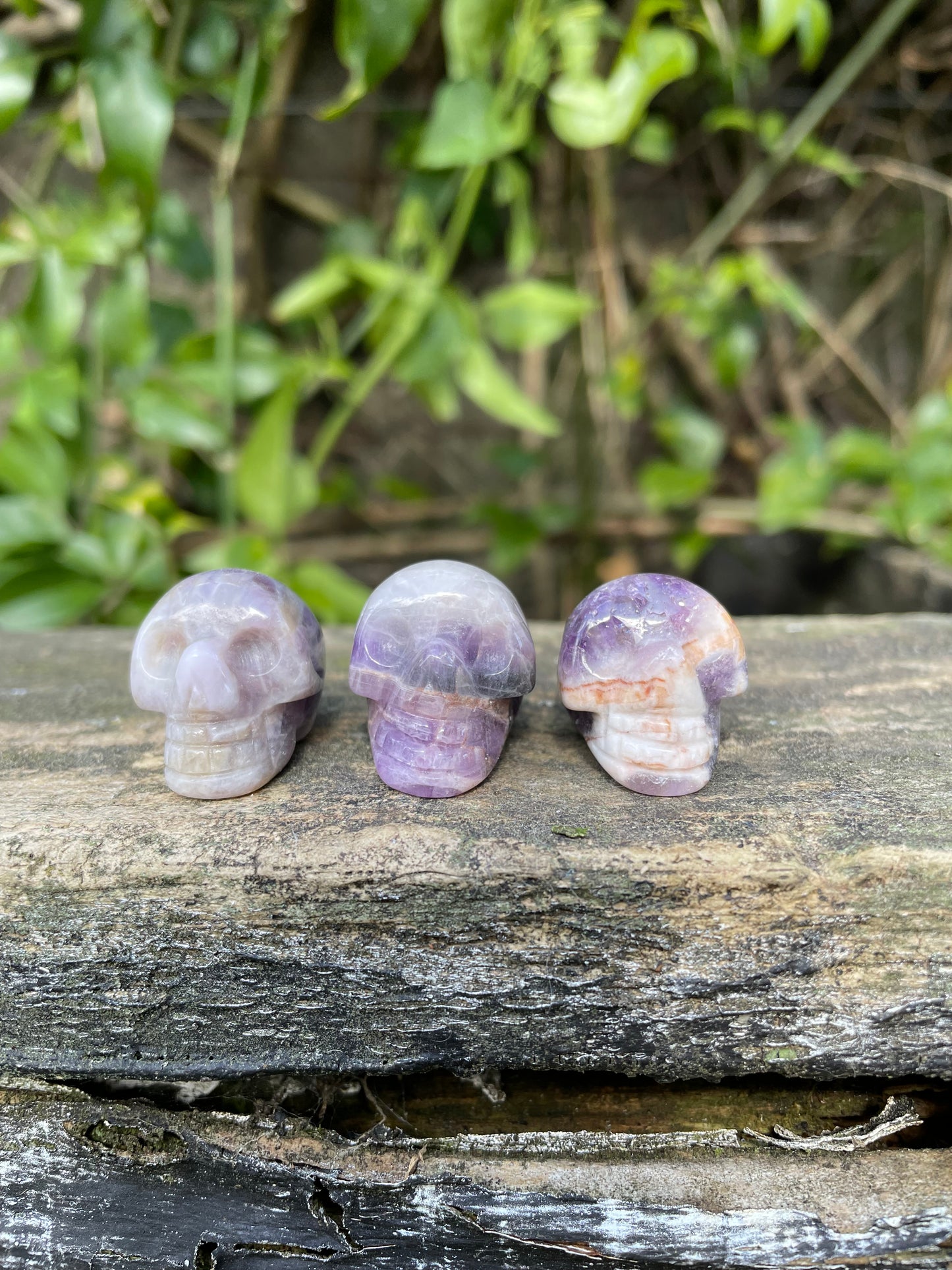 Chevron Amethyst Mini Skull