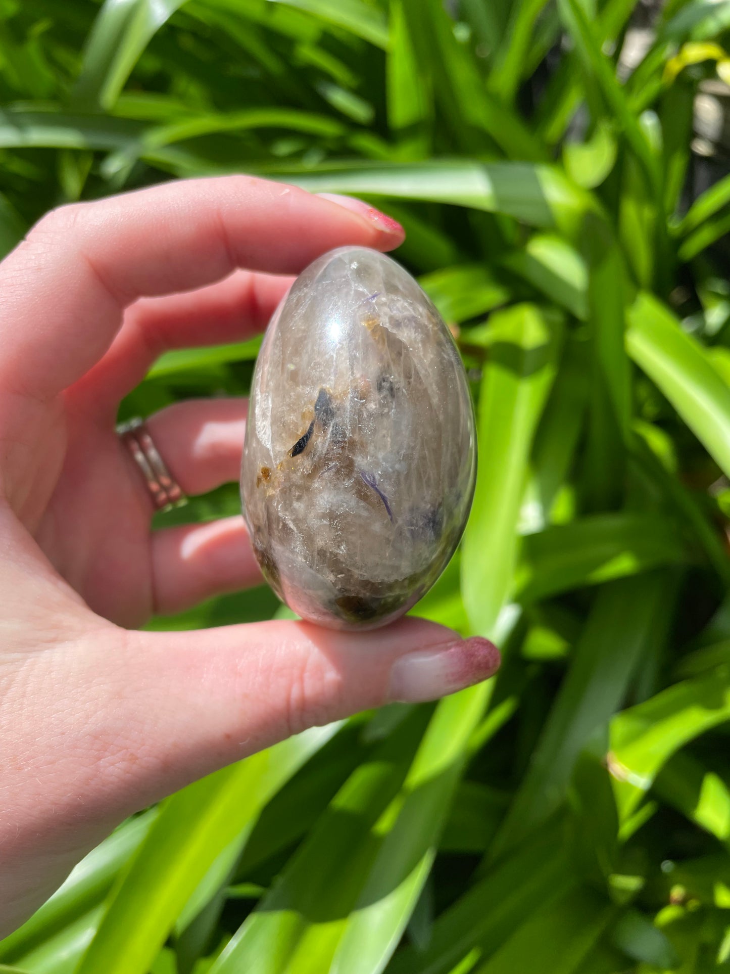 Lepidolite & Tourmaline Mix ' Unicorn Stone ' Palm Stone B