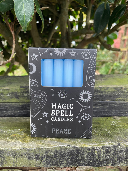 Blue PEACE Magic Spell Candles x12