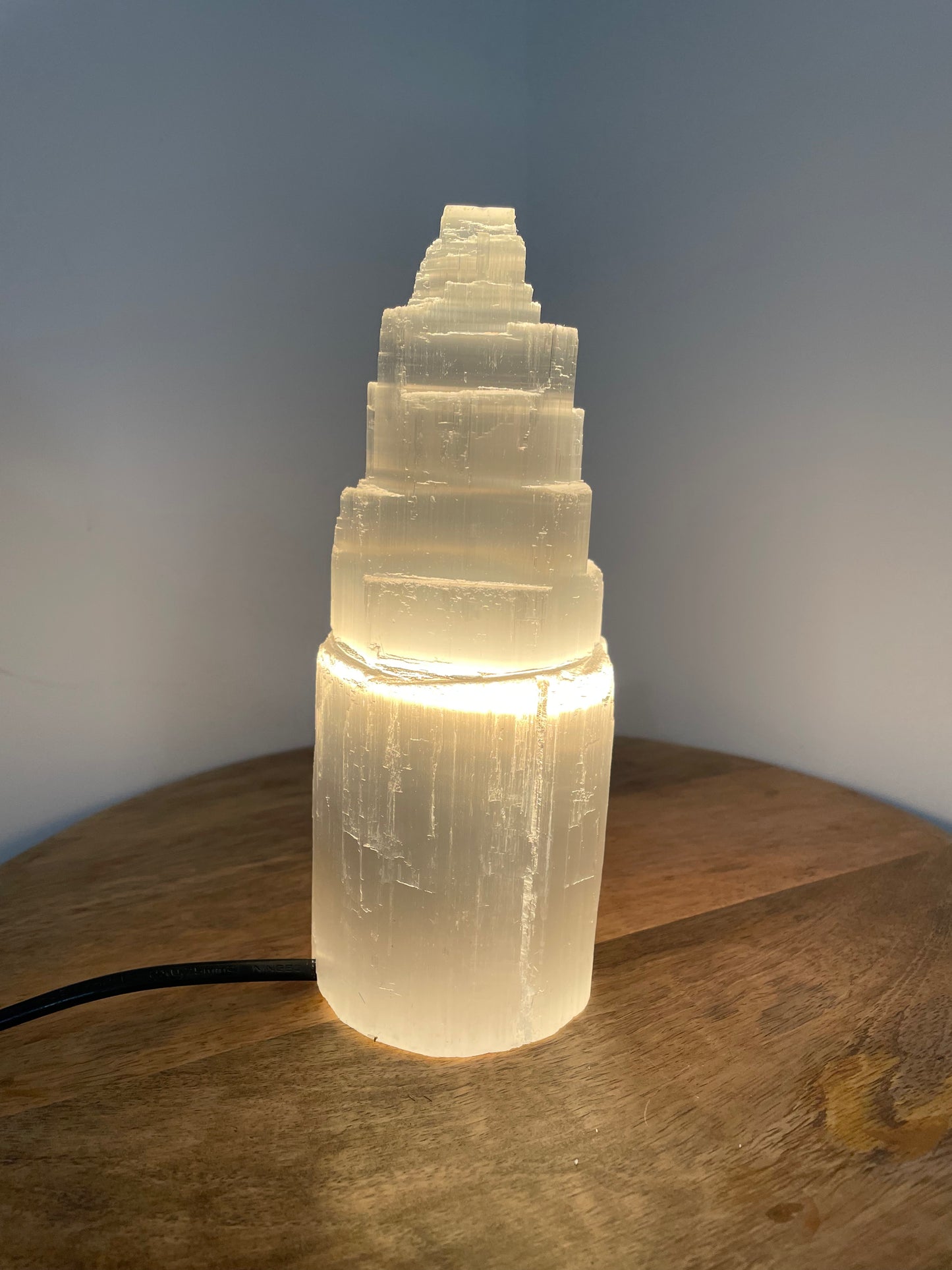 Selenite Tower Lamp Small