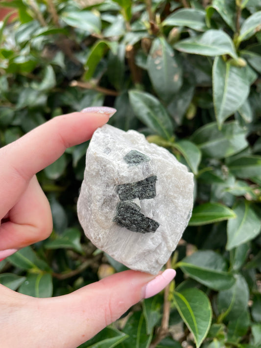 Green Tourmaline In Quartz Rough A