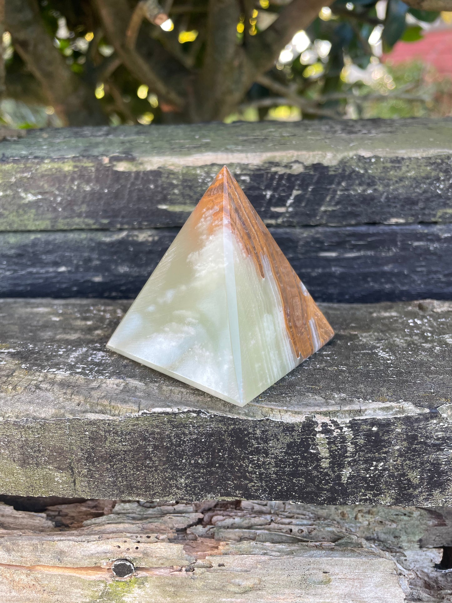 Banded Calcite Pyramid Small A